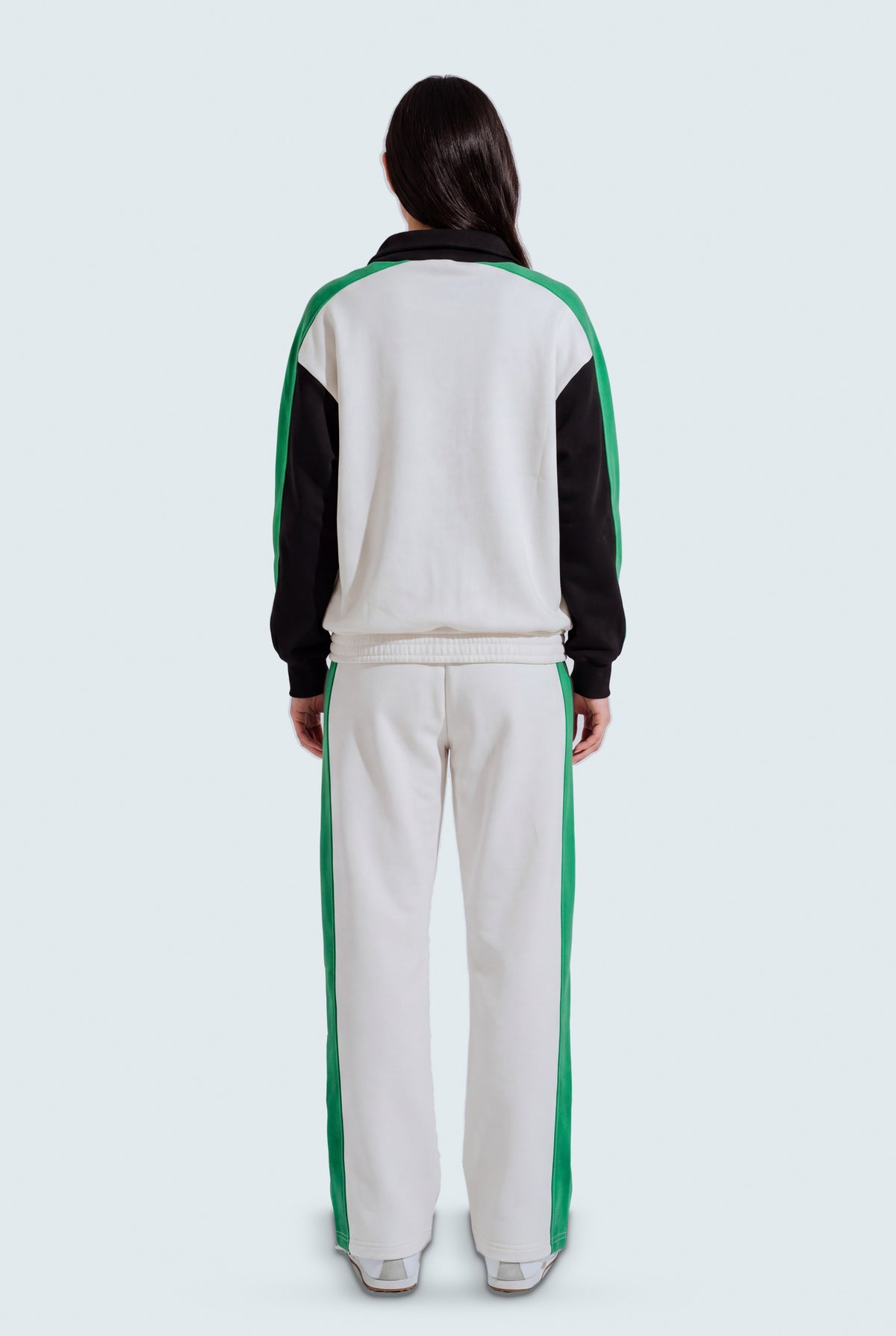 Off White Relaxed Fit Mock Neck Zipper - Hustle N Holla