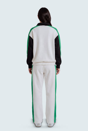 Off White Relaxed Fit Mock Neck Zipper - Hustle N Holla