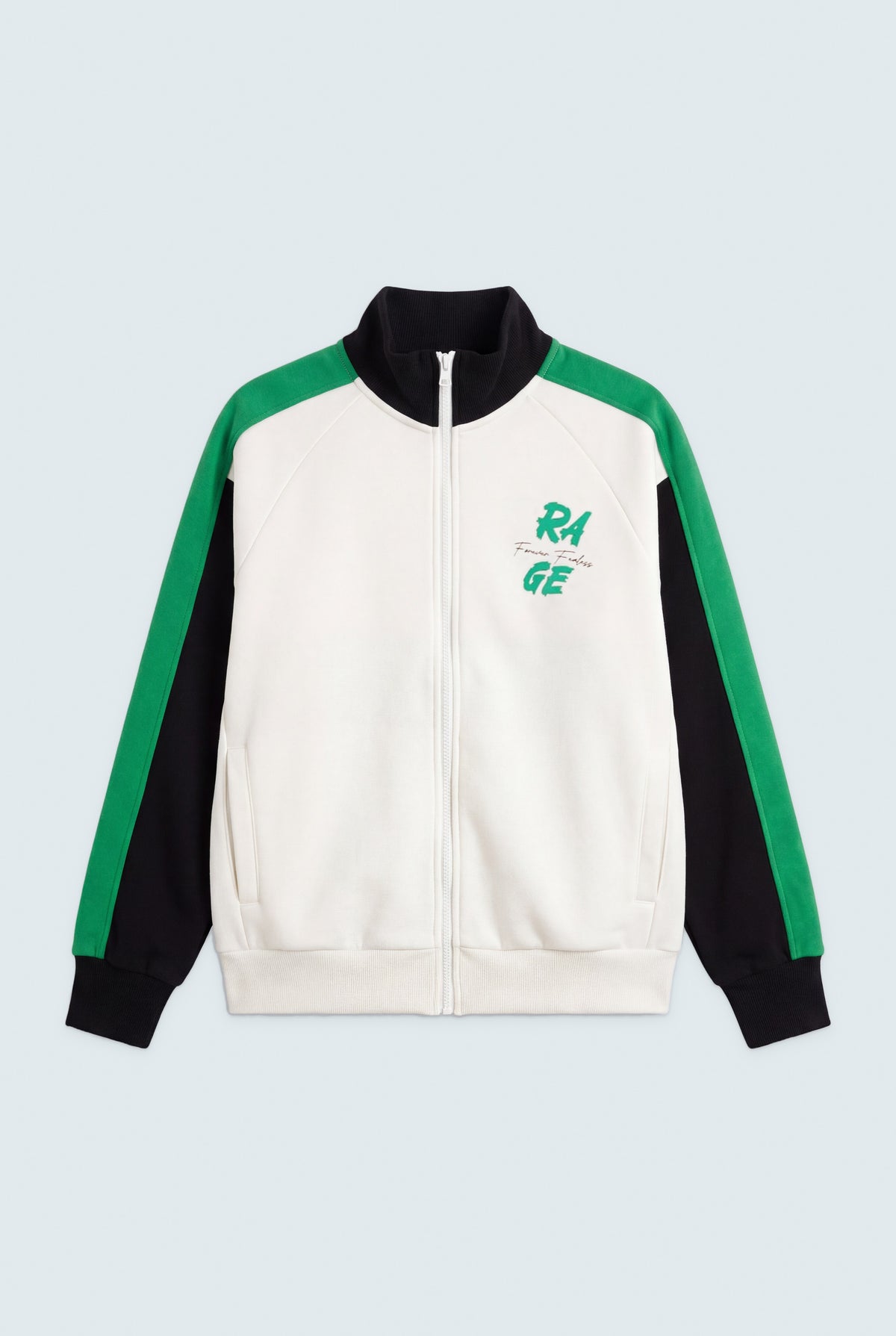 Off White Relaxed Fit Mock Neck Zipper - Hustle N Holla