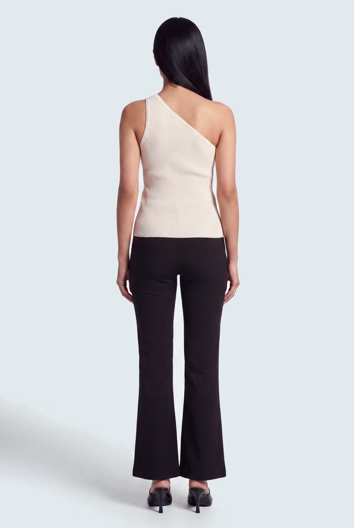Off White Slim Fit Assymetric Rib Top - Hustle N Holla