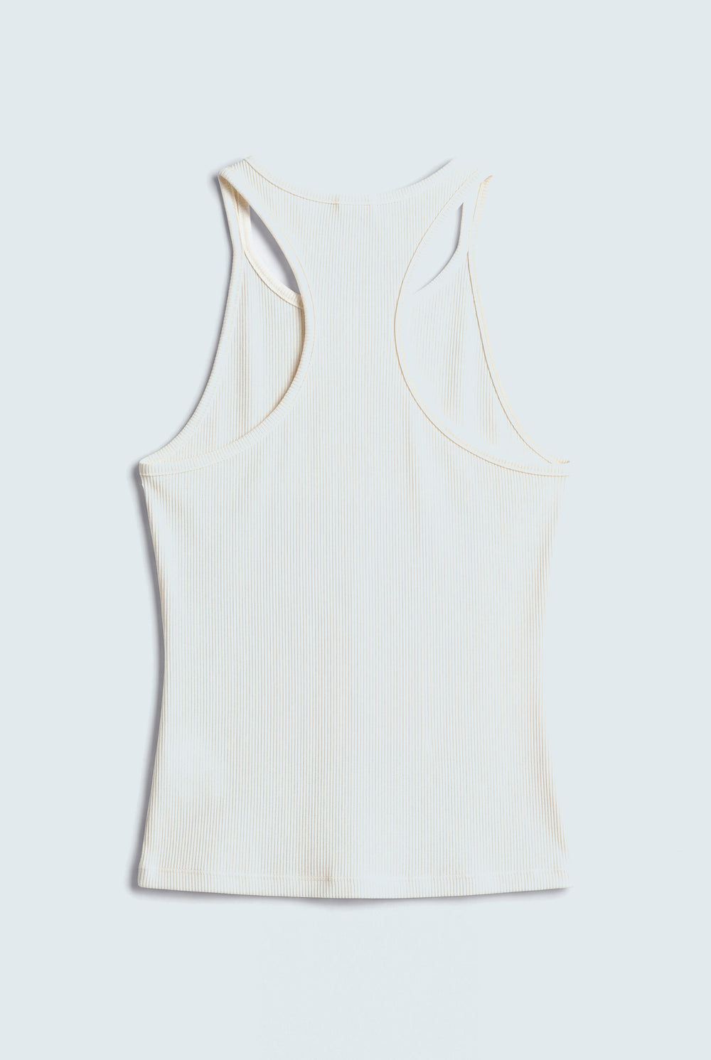 Off White Slim Fit Racer Neck Rib Top - Hustle N Holla