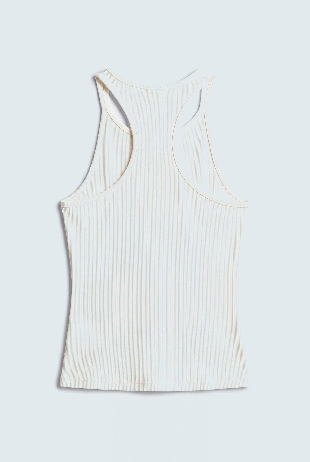 Off White Slim Fit Racer Neck Rib Top - Hustle N Holla