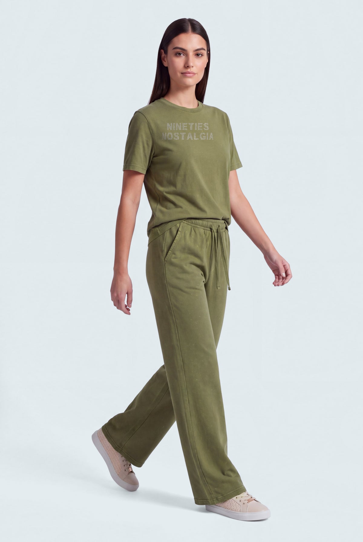 Olive Green Garment Wash Regular Fit T-Shirt - Hustle N Holla