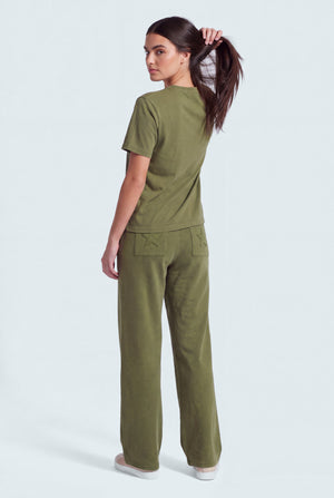 Olive Green Garment Wash Regular Fit T-Shirt - Hustle N Holla