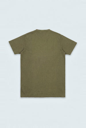 Olive Green Garment Wash Regular Fit T-Shirt - Hustle N Holla