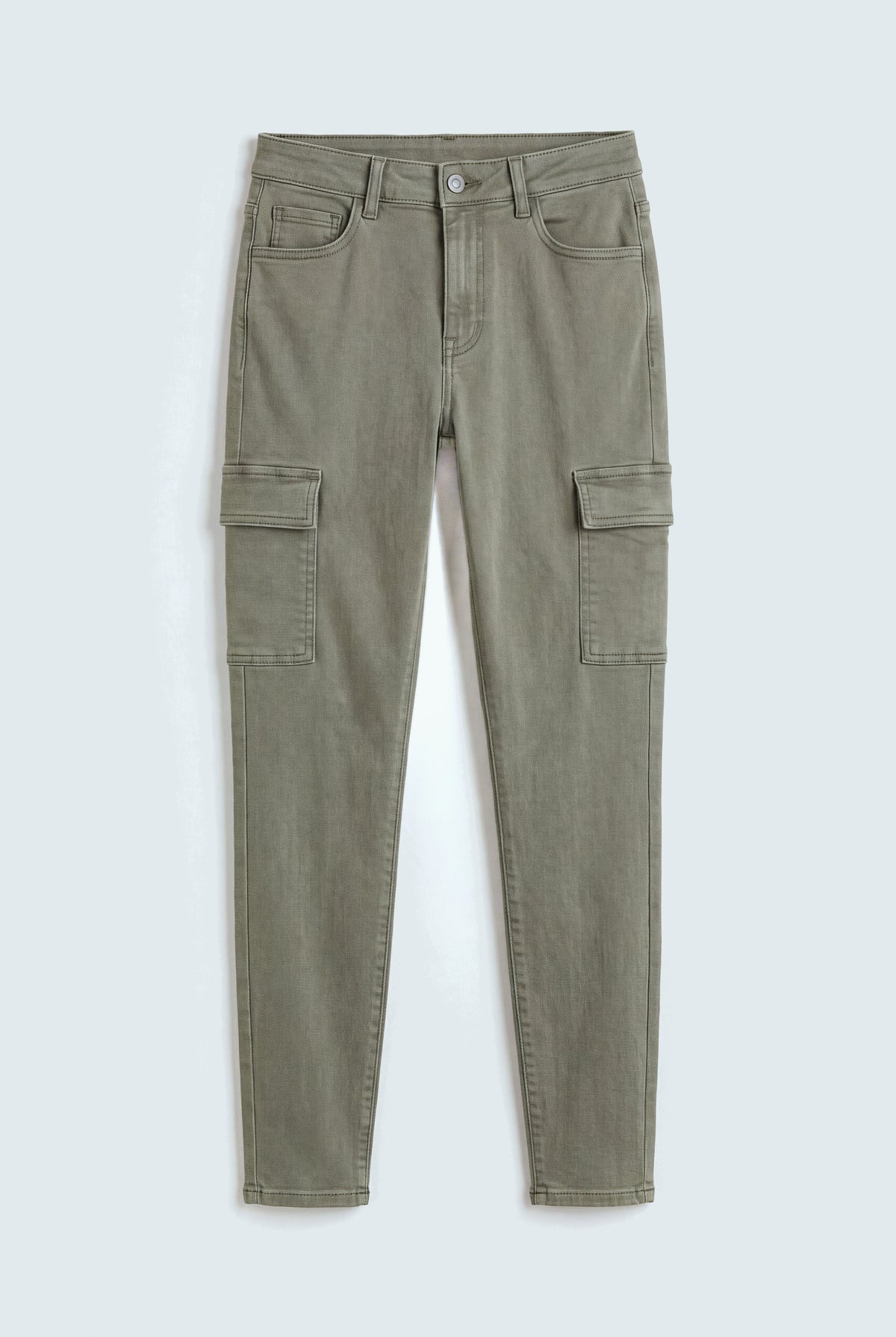 Olive Green Slim Fit Cargo Jeans - Hustle N Holla