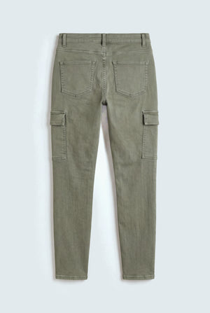 Olive Green Slim Fit Cargo Jeans - Hustle N Holla