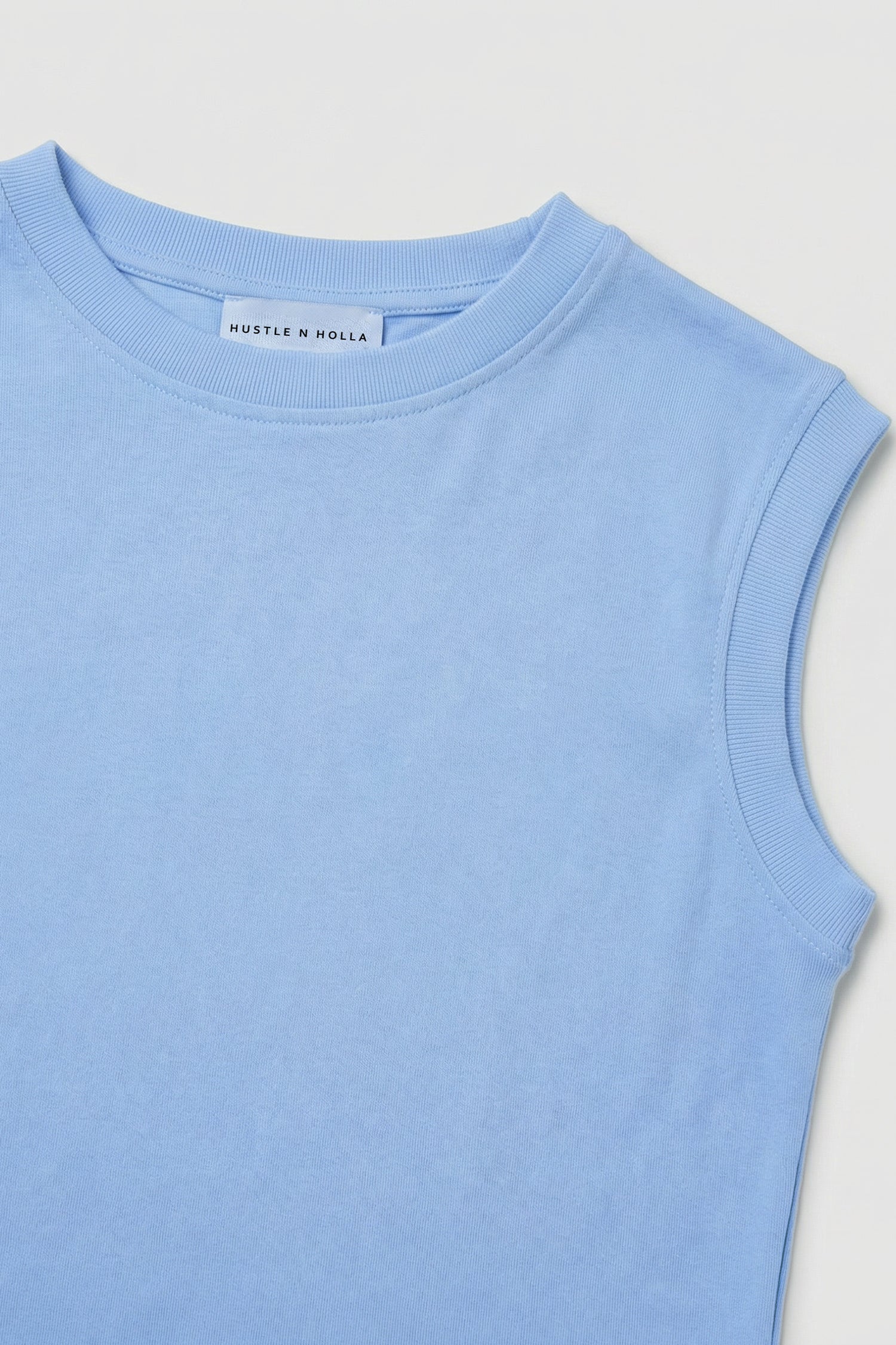 Cool Blue Relaxed Fit Rib Top - Hustle N Holla