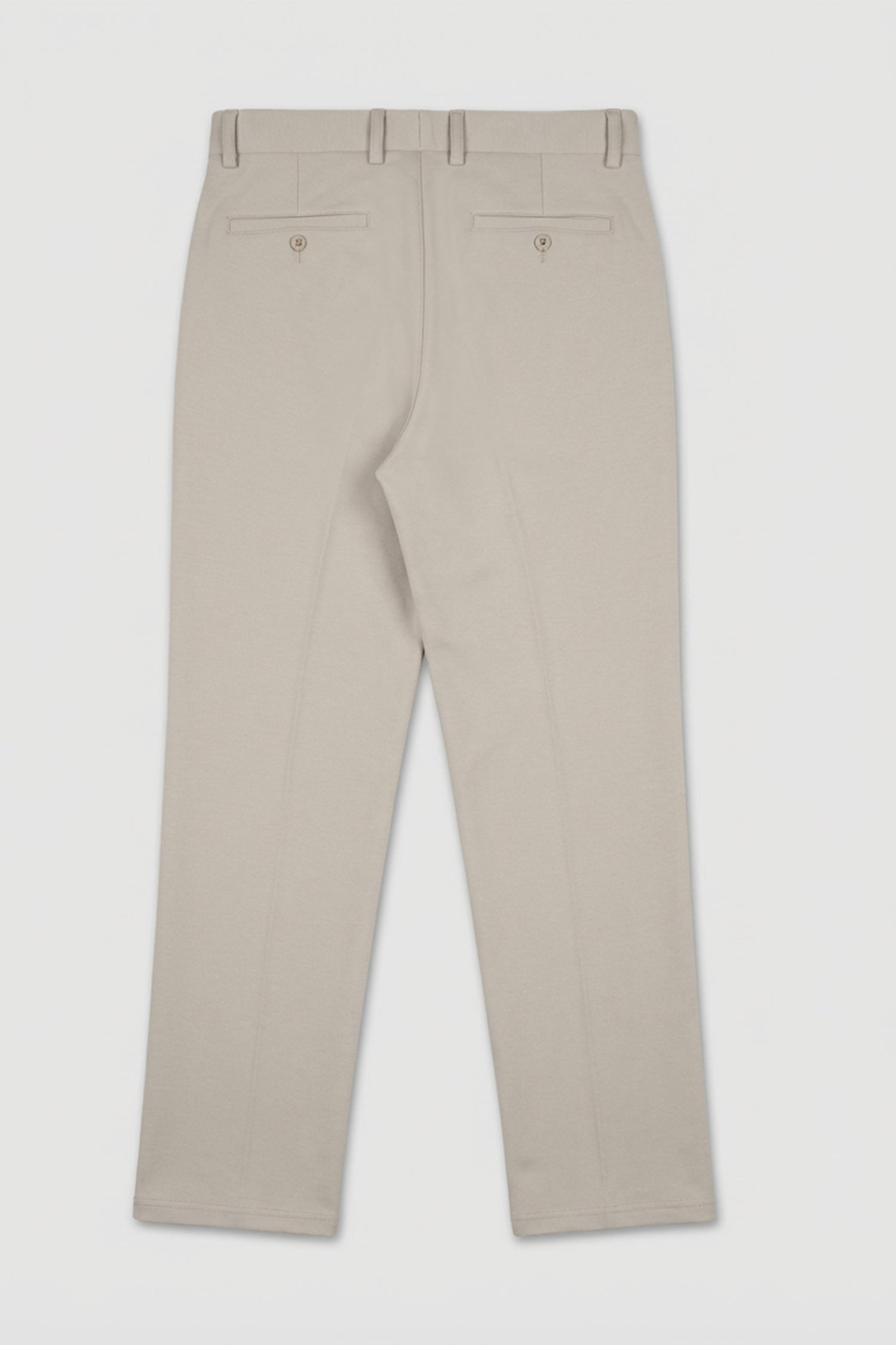 Beige Straight Fit Pleated Trousers
