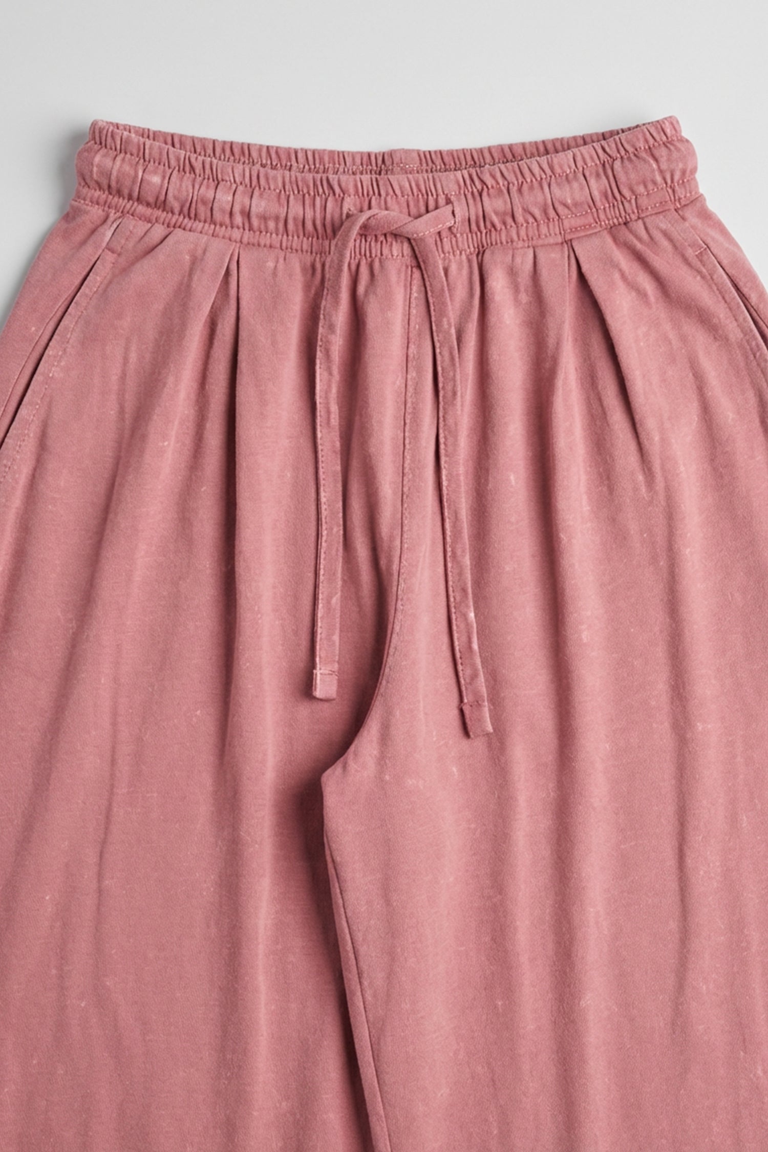 Peach Wide Leg Pleated Trousers
