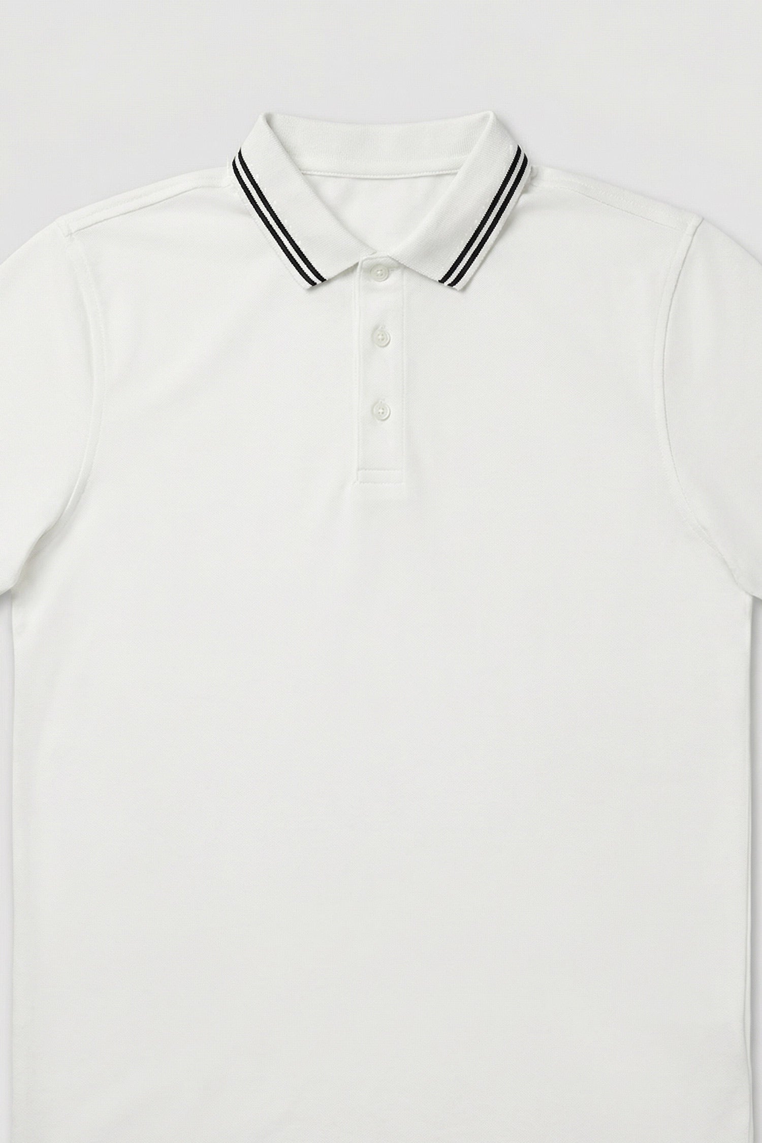 White Regular Fit Pique Polo