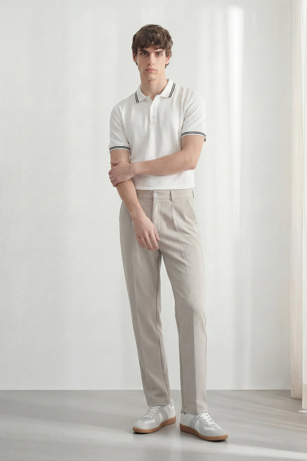 Beige Tailored Fit Signature Soft Trousers - Hustle N Holla