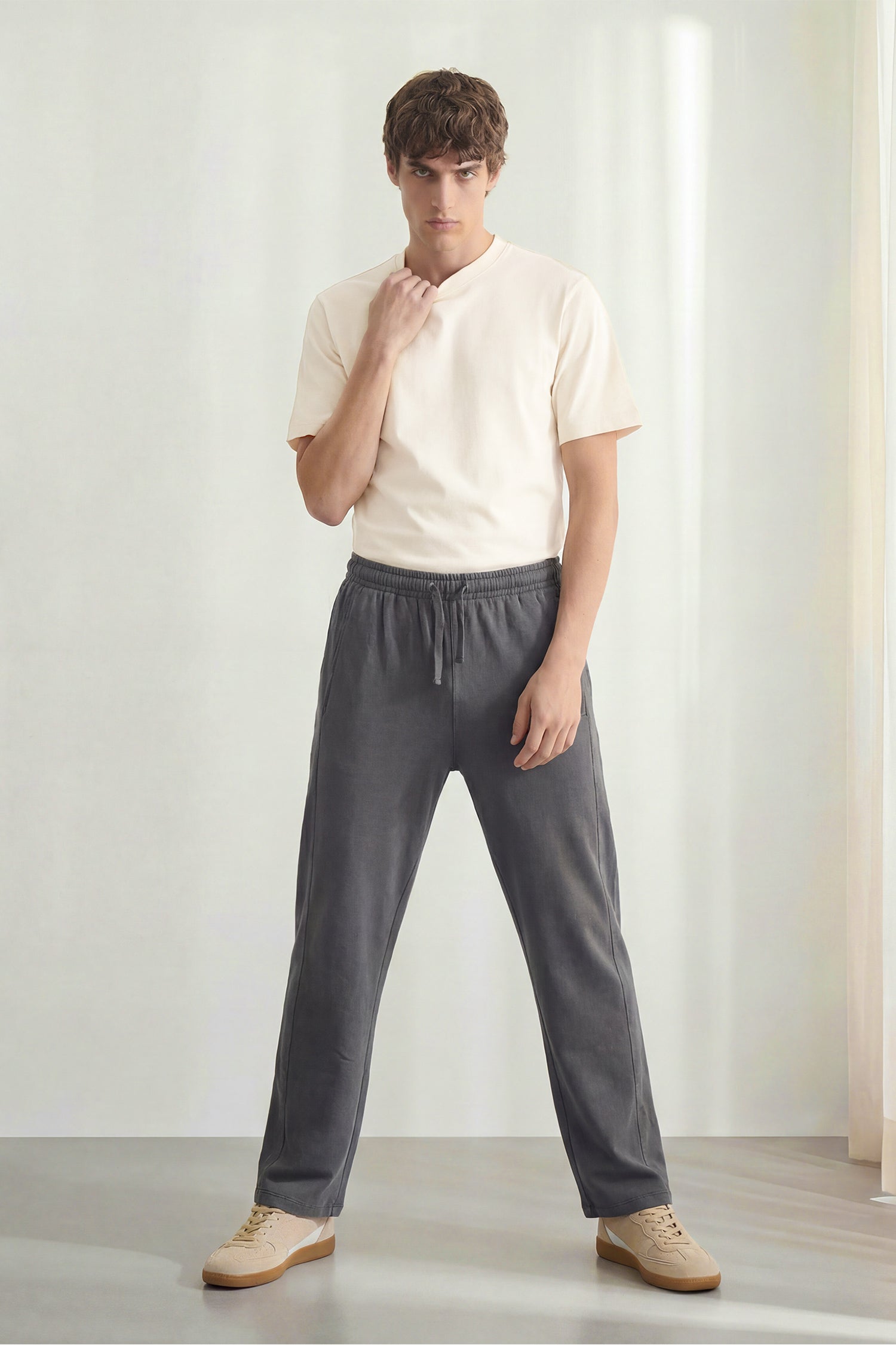 Beige Boxy Fit T-Shirt