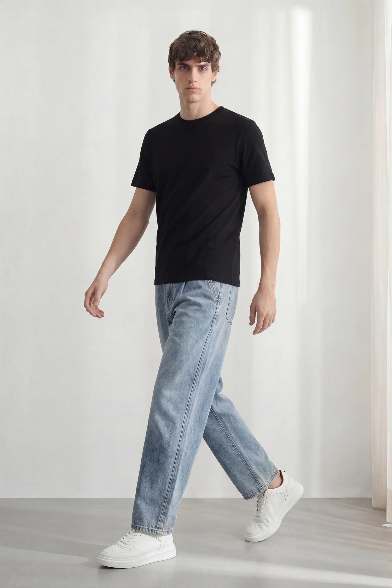 Unisex Basic Black Relaxed T-Shirt