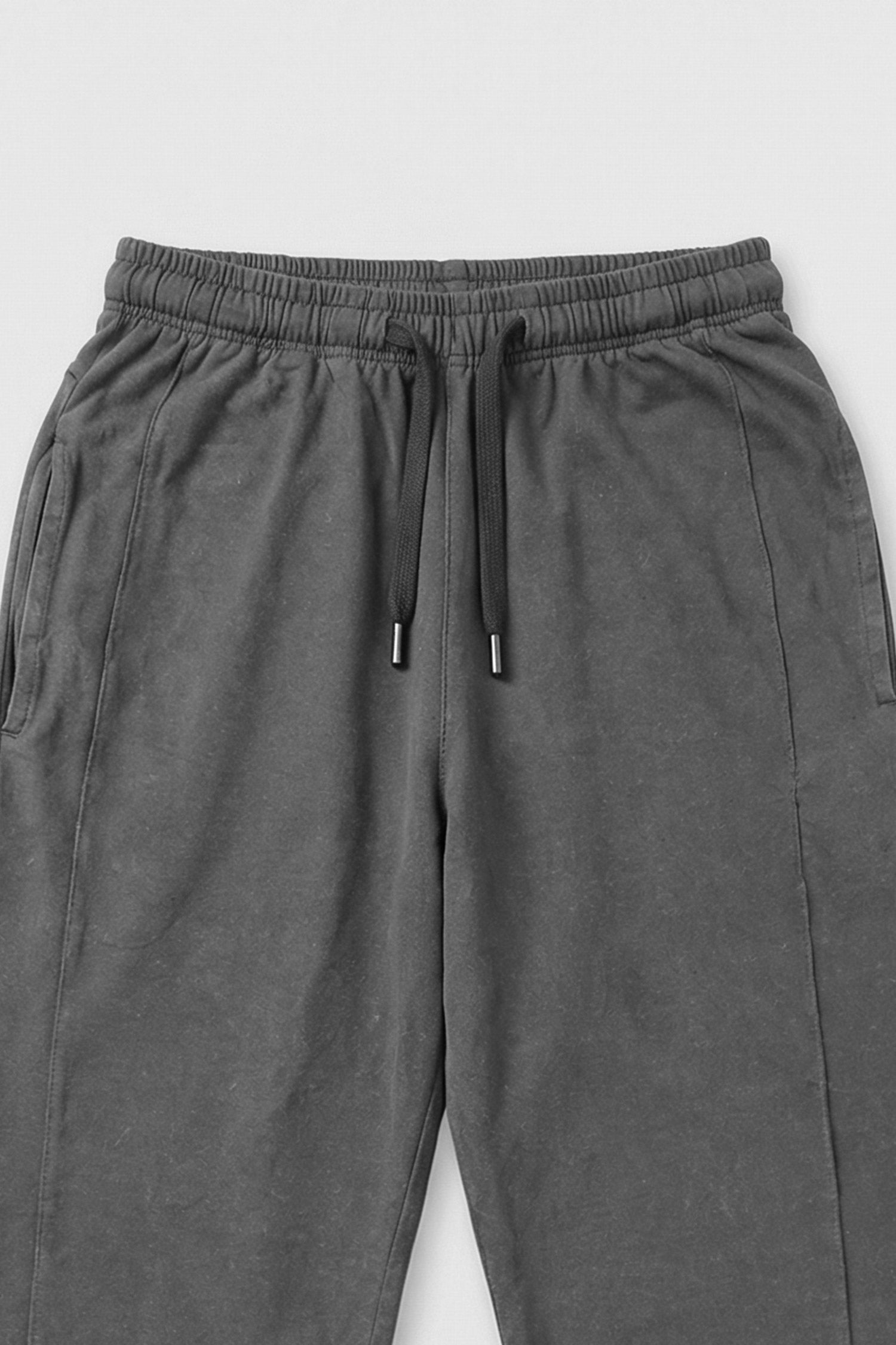 Grey Acid Washed Straight Fit Trousers - Hustle N Holla