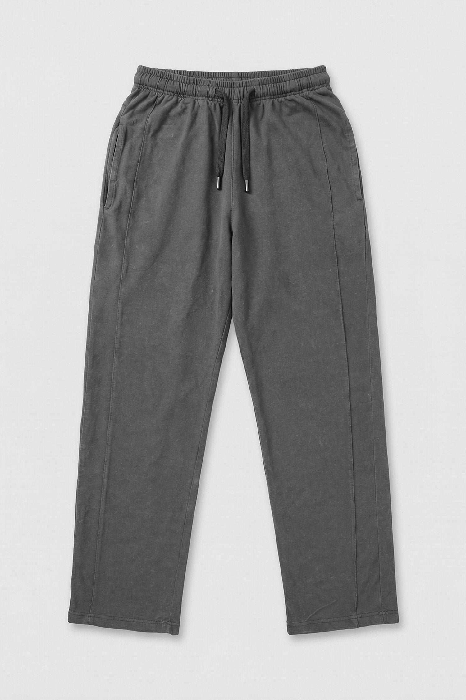 Grey Acid Washed Straight Fit Trousers - Hustle N Holla