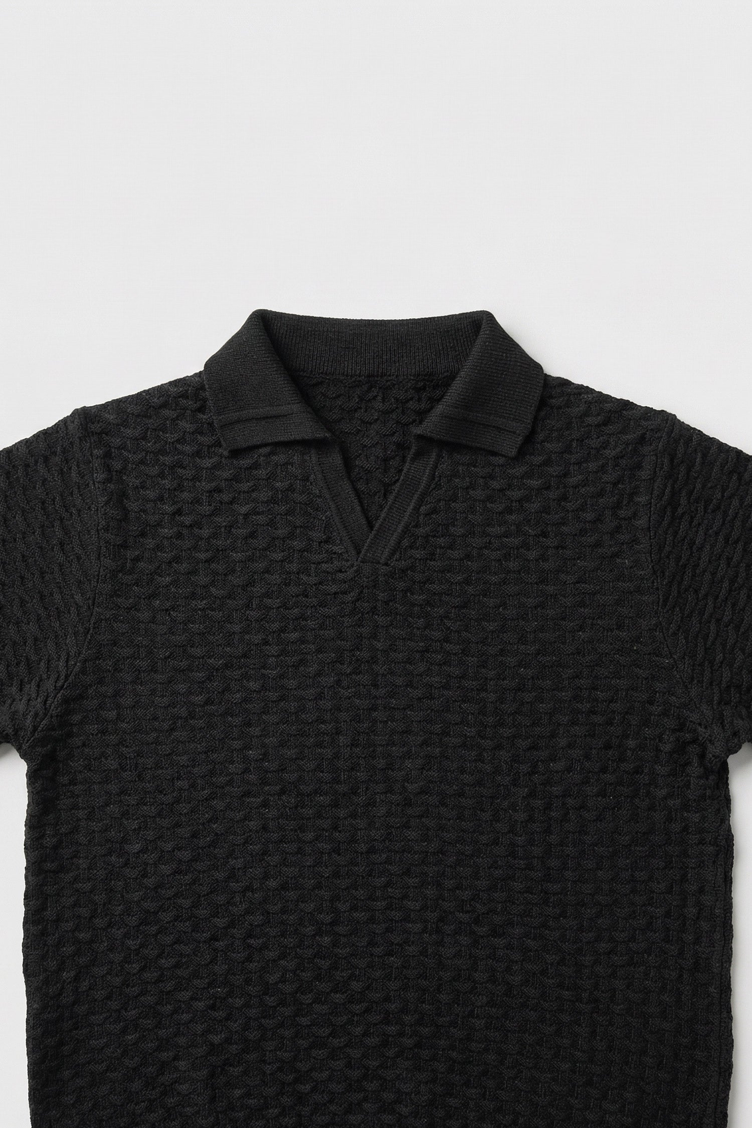 Black Regular Fit Knitted Polo - Hustle N Holla
