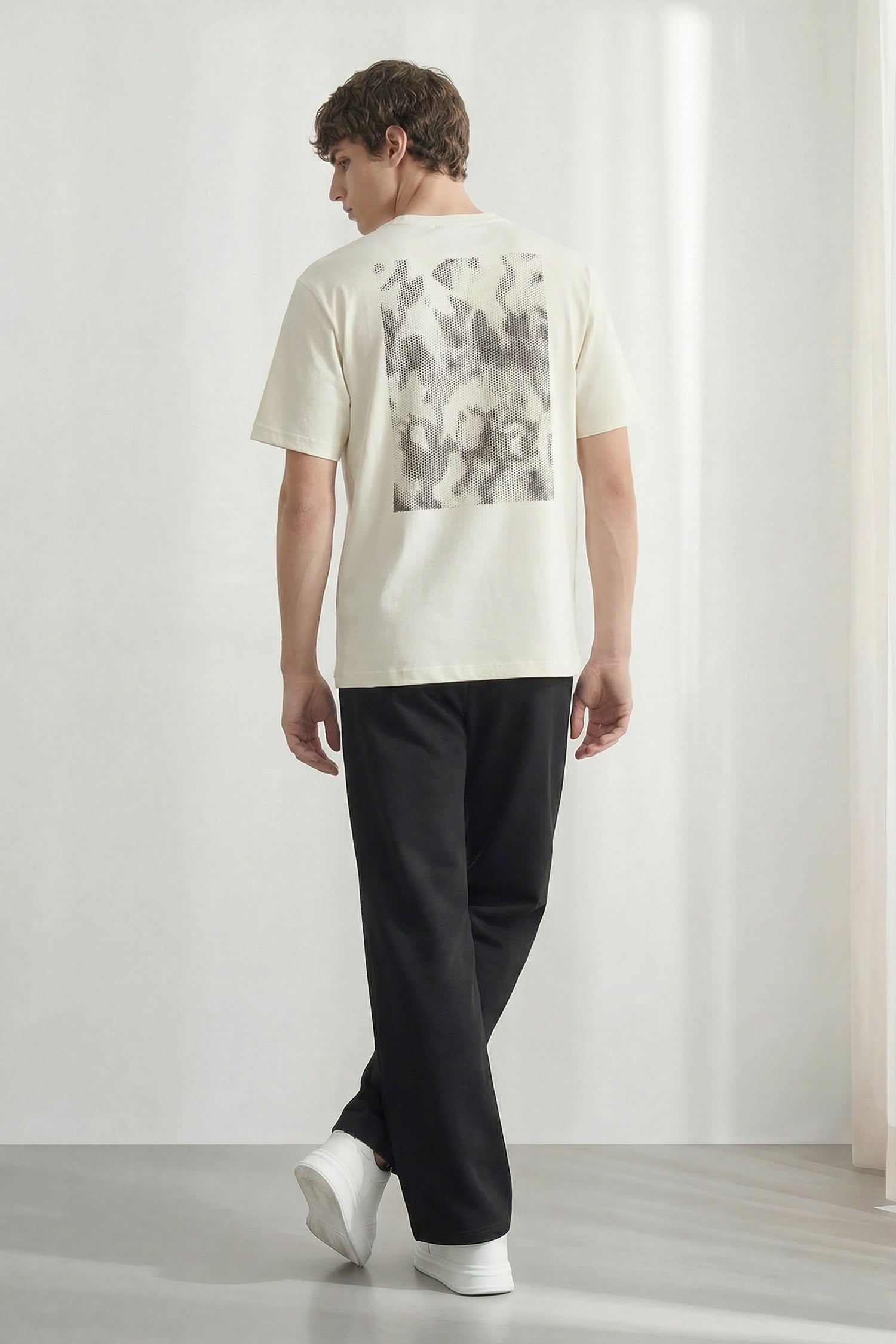 Beige Relaxed Fit Graphic T-shirt - Hustle N Holla