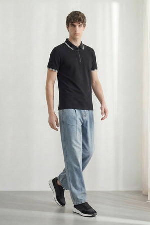 Black Regular Fit Pique Polo - Hustle N Holla