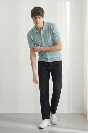 Cool Blue Regular Fit Knitted Polo - Hustle N Holla