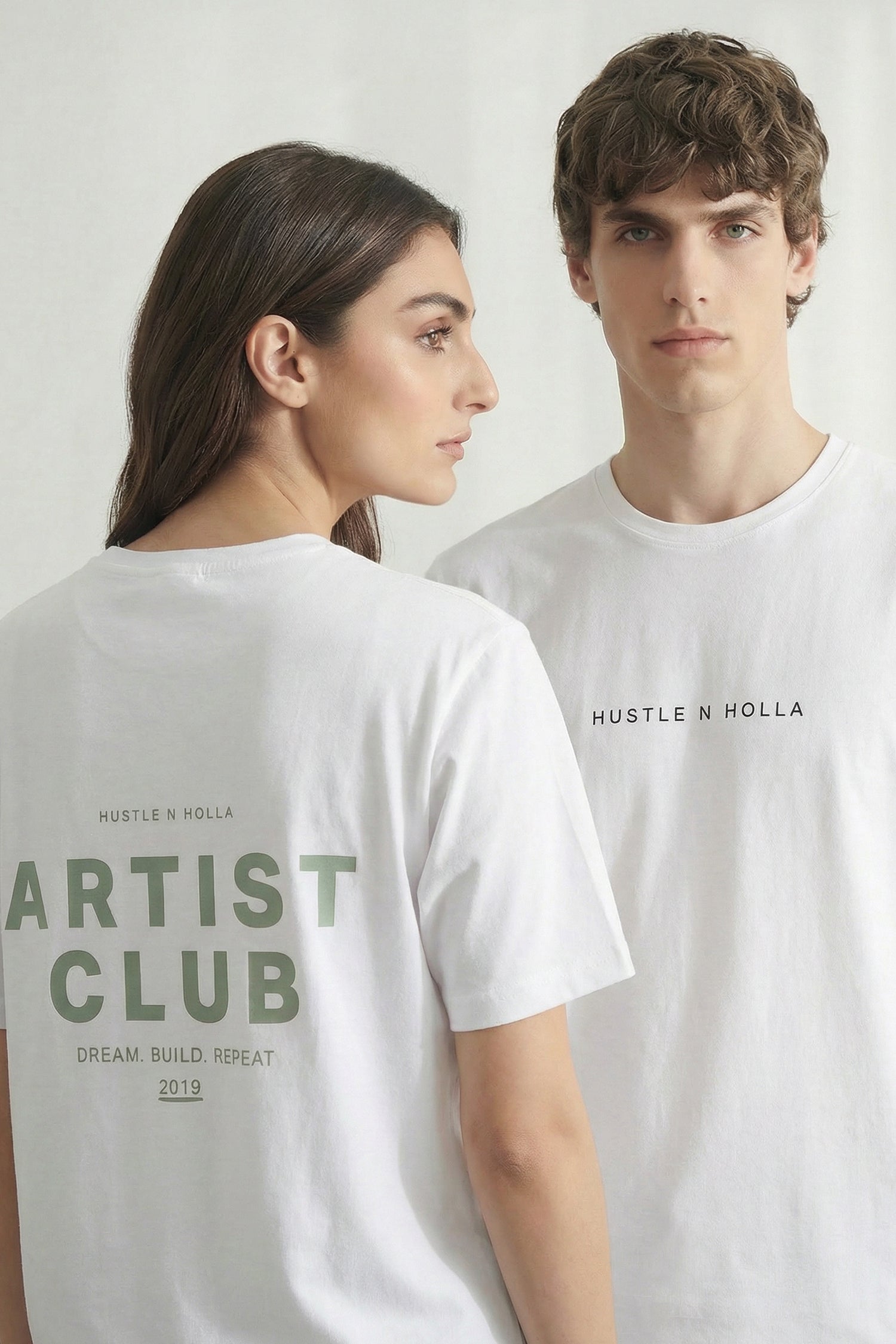 Unisex White Artist Club Relaxed Fit T-Shirt - Hustle N Holla