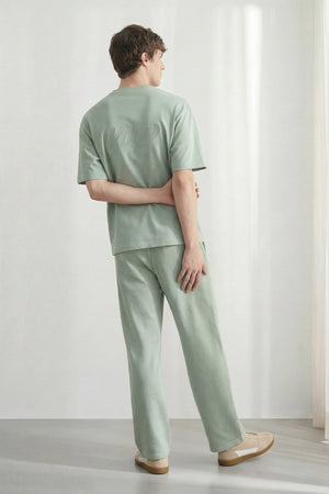 Sage Green Straight Fit Signature Soft Trousers - Hustle N Holla