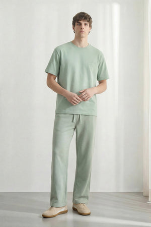 Sage Green Straight Fit Signature Soft Trousers - Hustle N Holla