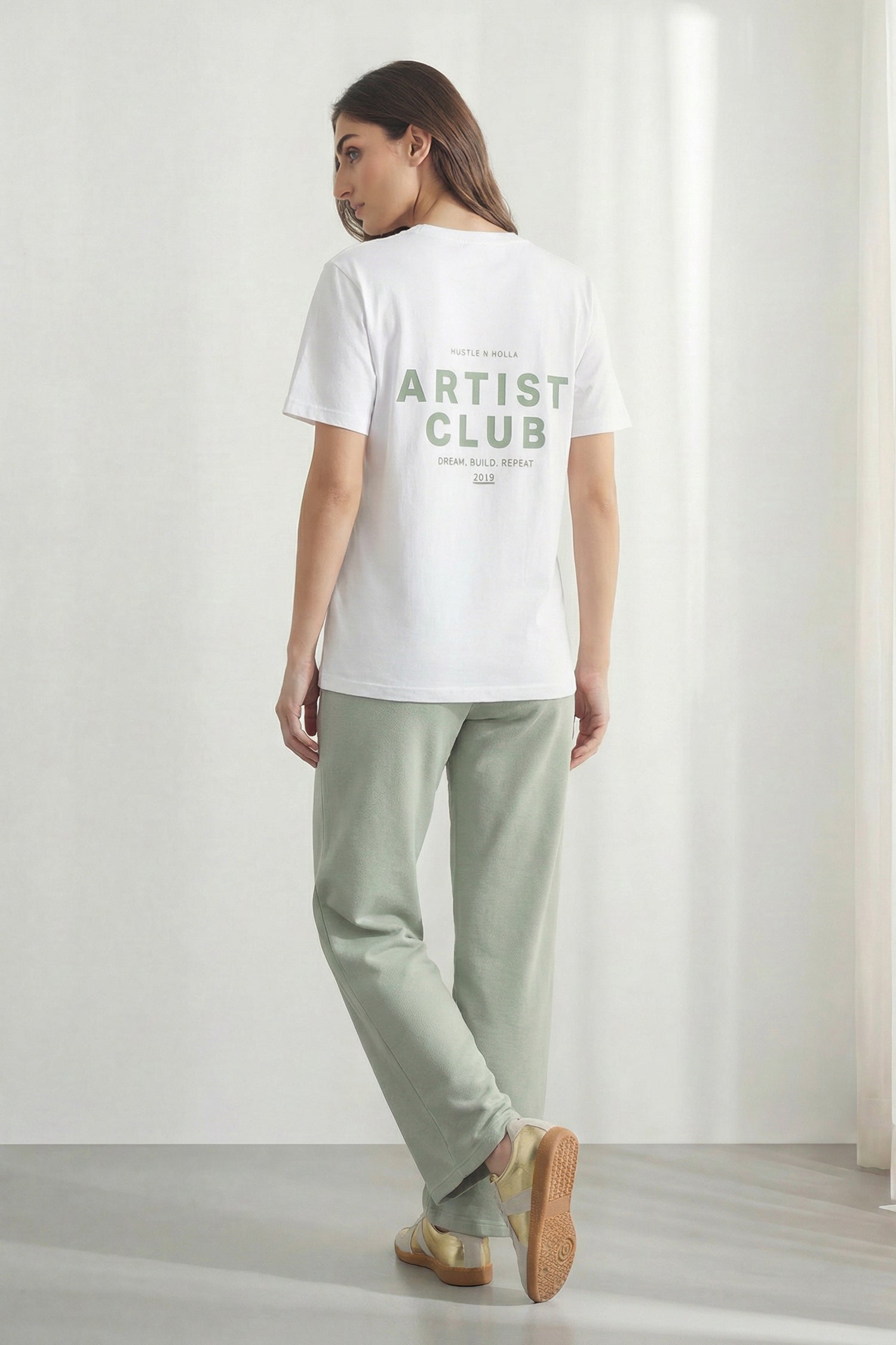 Unisex White Artist Club Relaxed Fit T-Shirt - Hustle N Holla