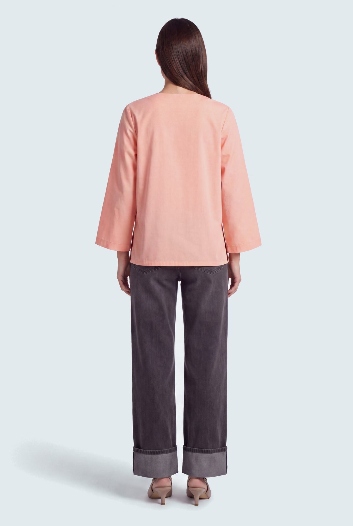 Peach Regular Fit Top With Side Vents - Hustle N Holla