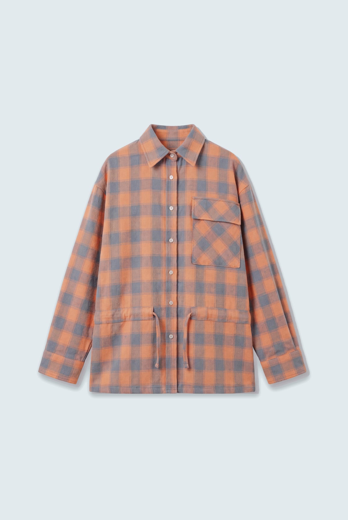Orange Oversized Flannel Long Shirt - Hustle N Holla