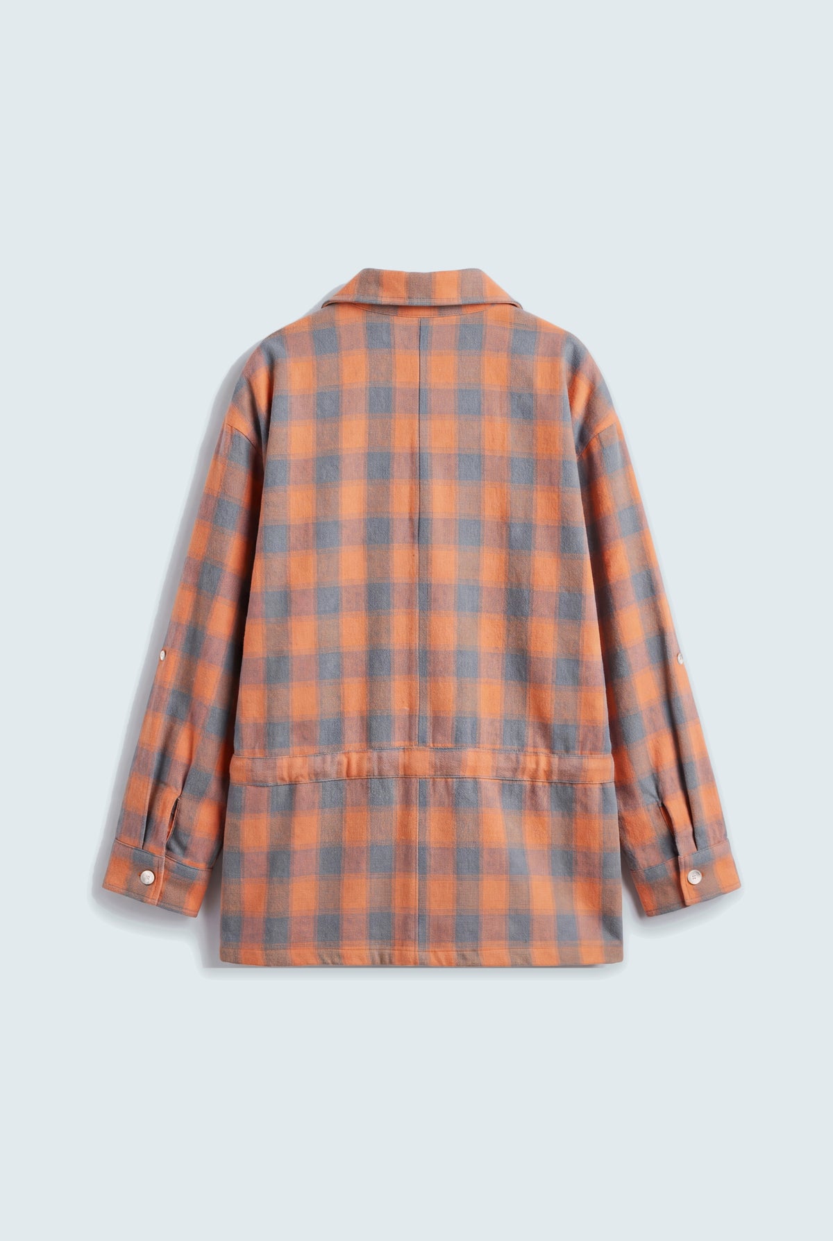 Orange Oversized Flannel Long Shirt - Hustle N Holla