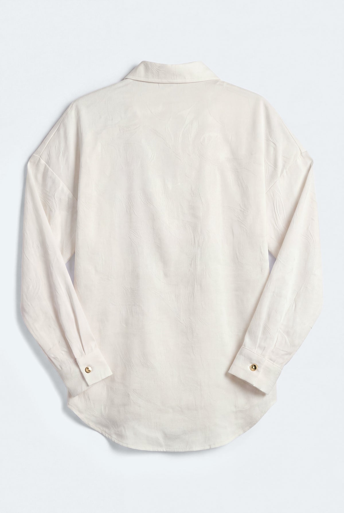 Pearl White Textured Oversized Button Down Top - Hustle N Holla