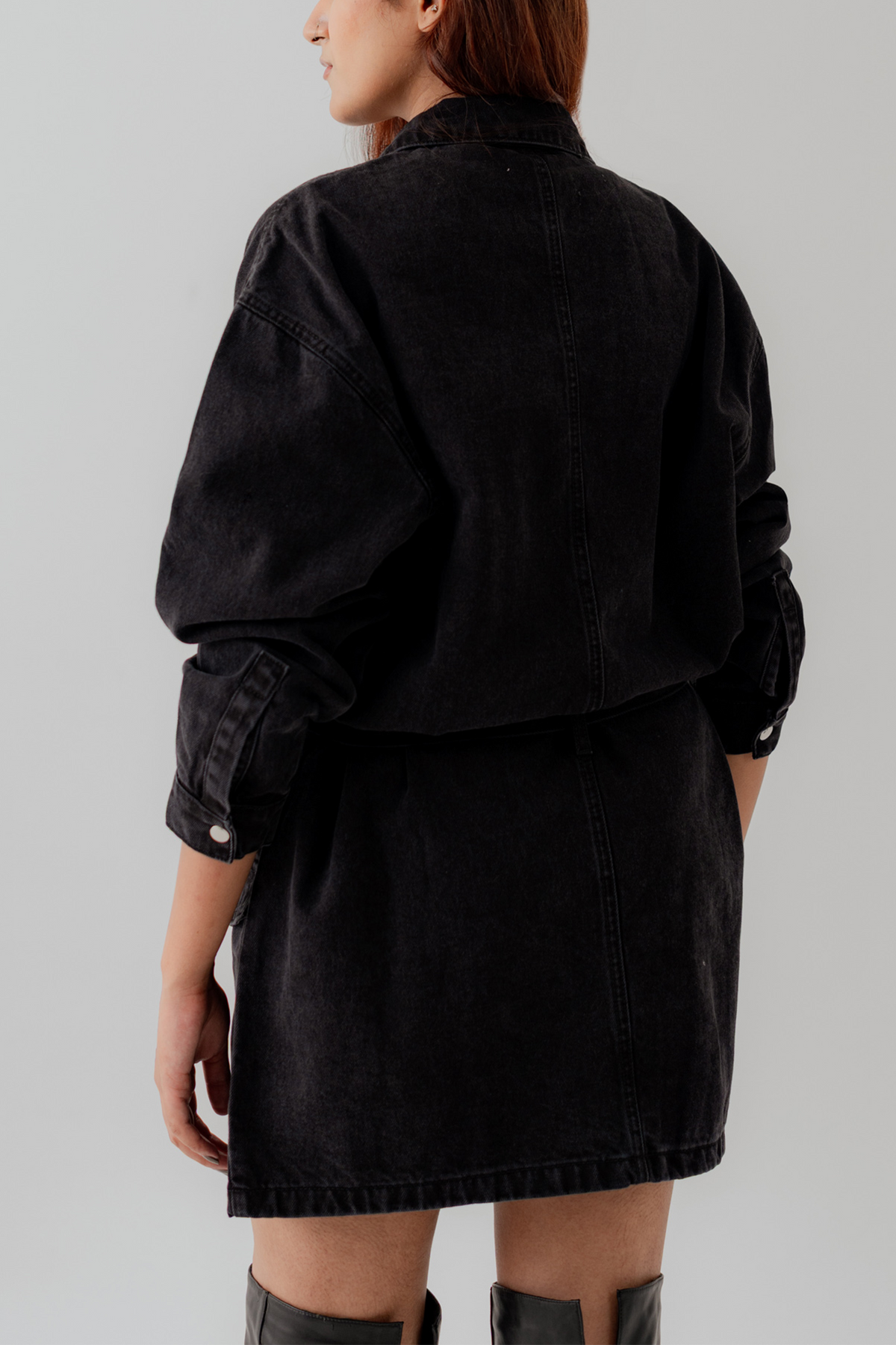 Jet Black Denim Midi Dress - Hustle N Holla