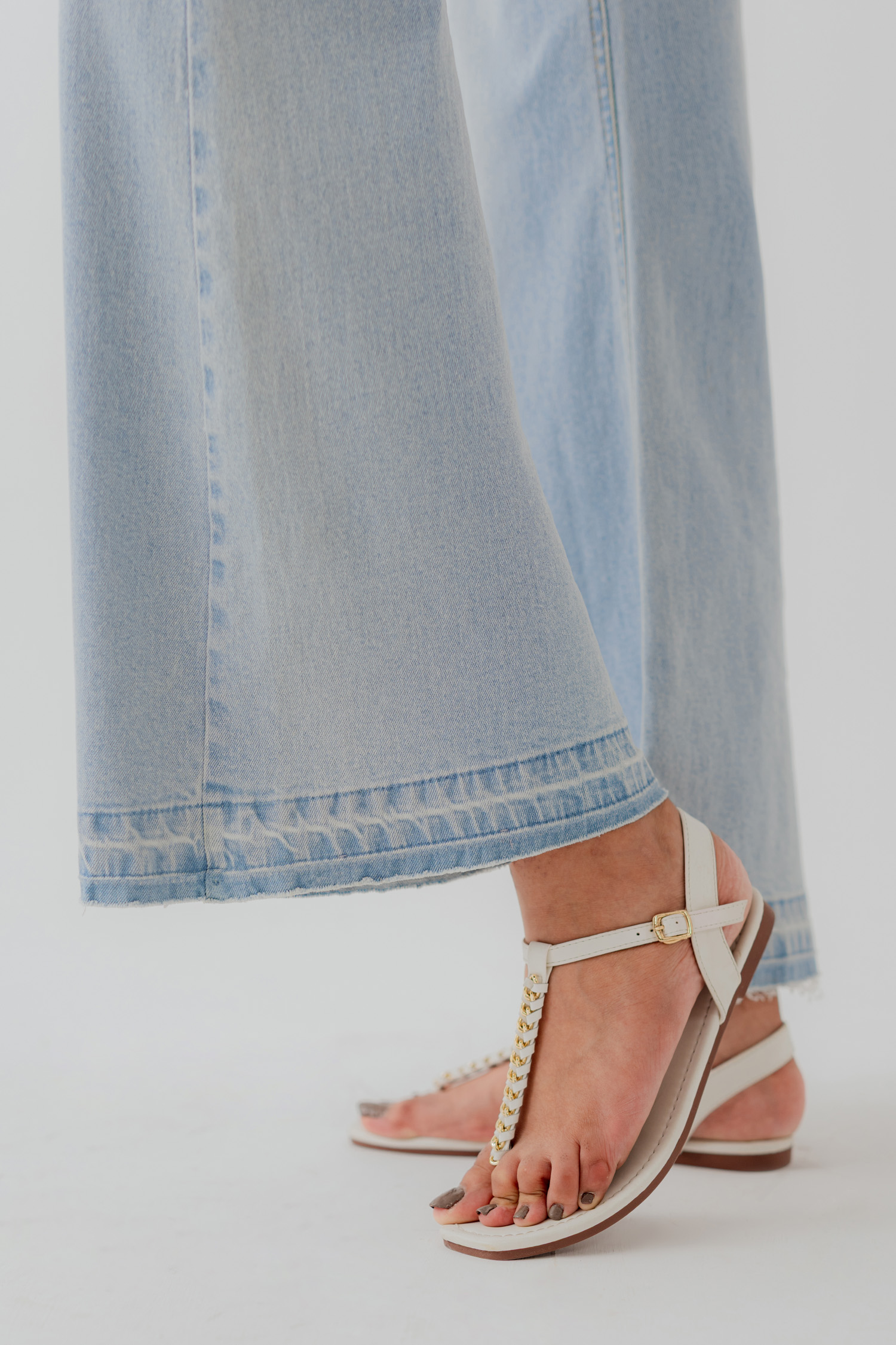 Light Wash Denim Cropped Boot Cut Jeans - Hustle N Holla