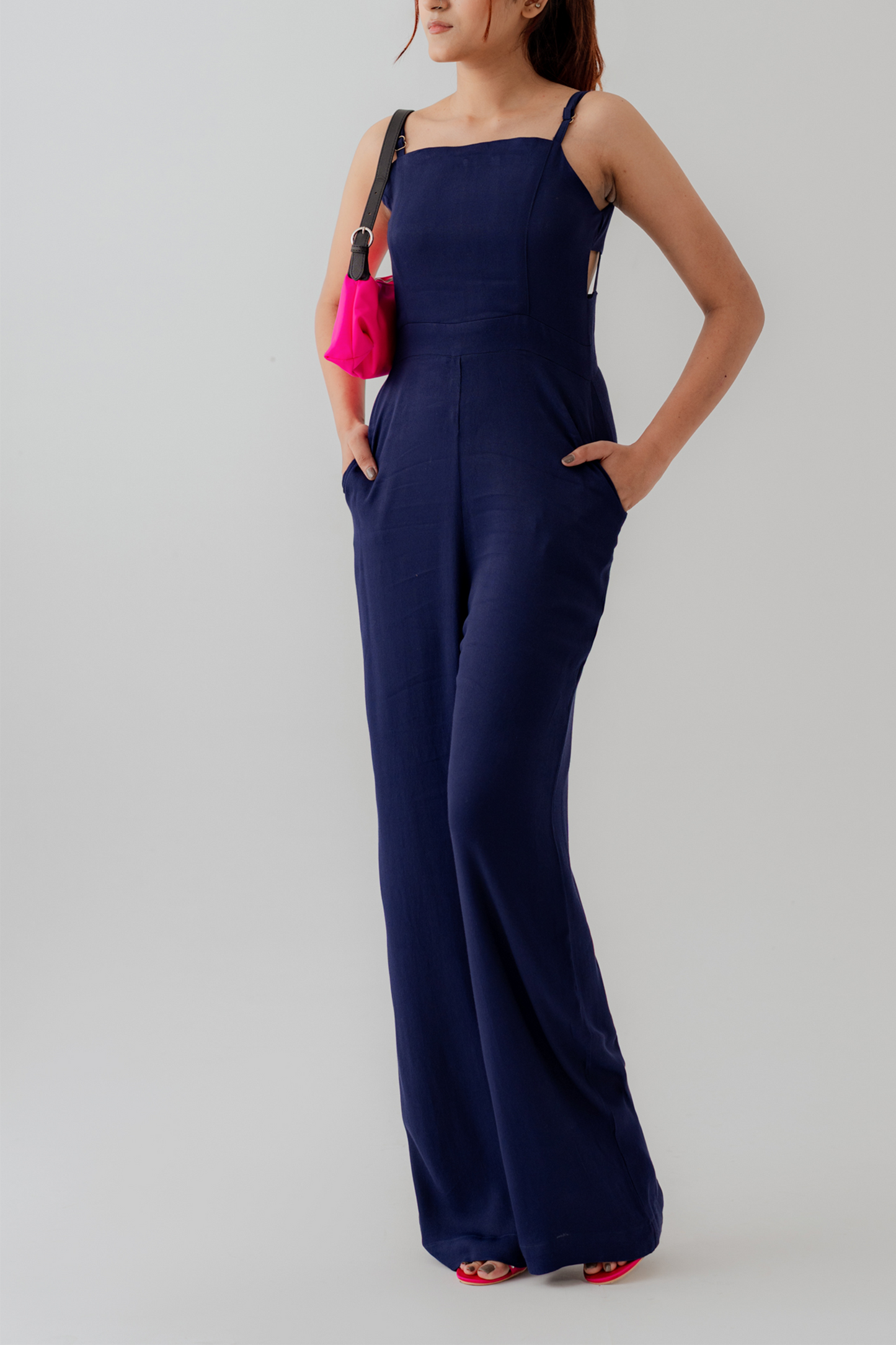 Navy Blue Slim Fit Jumpsuit - Hustle N Holla