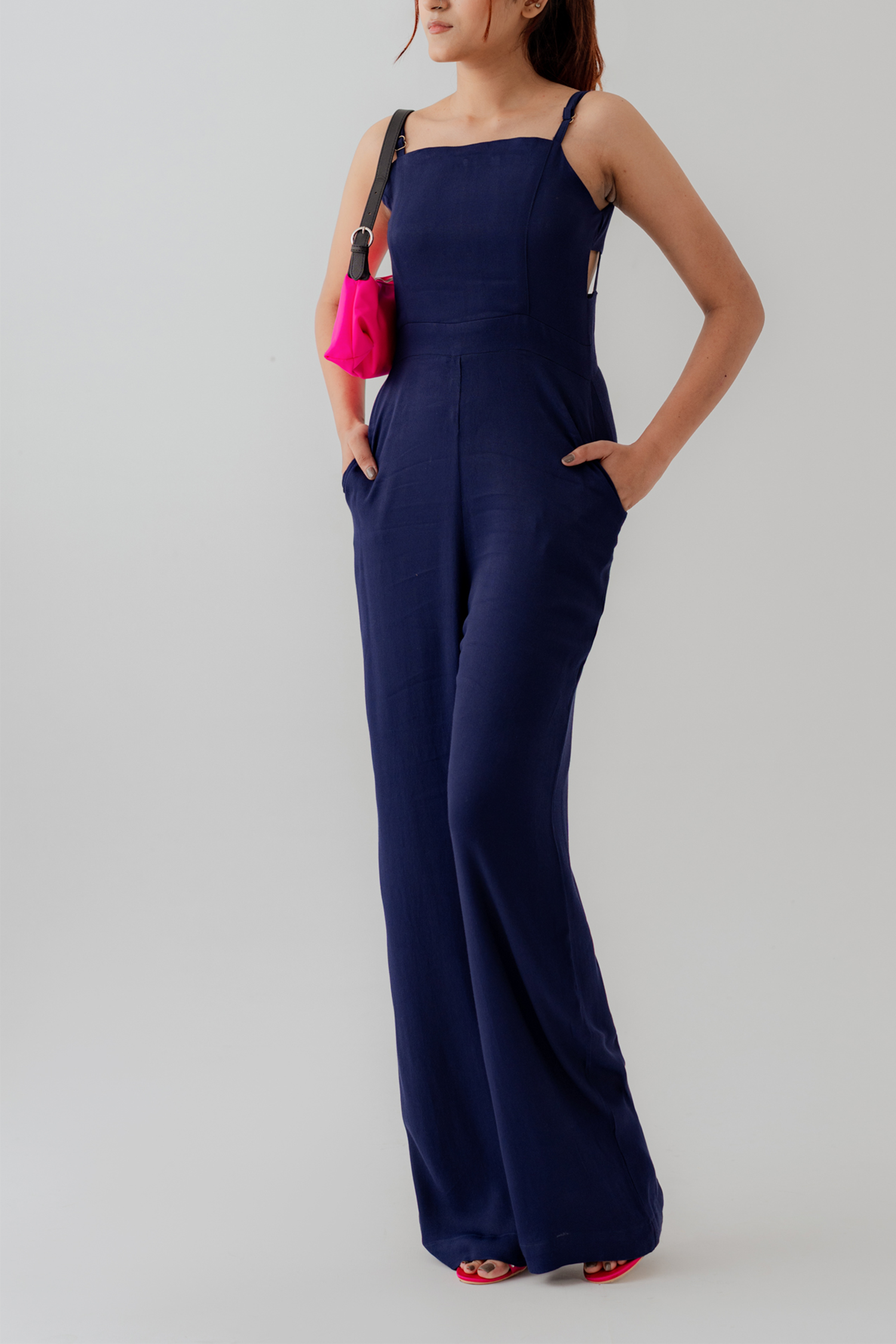 Navy Blue Slim Fit Jumpsuit - Hustle N Holla