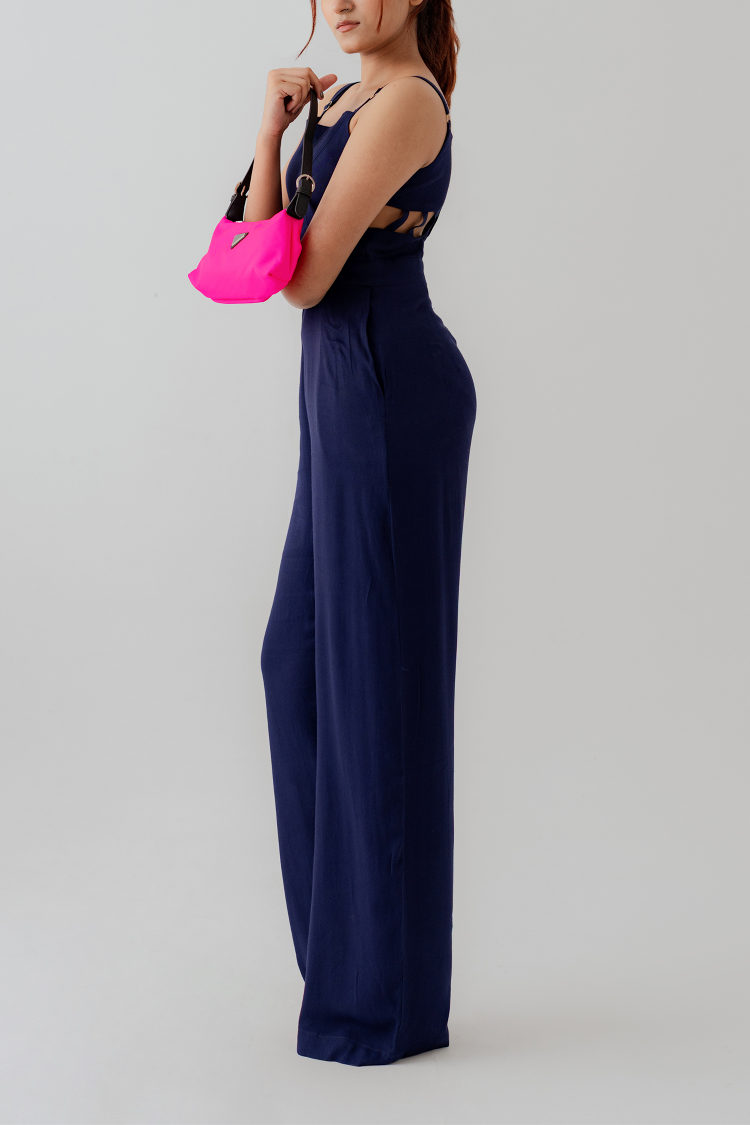 Navy Blue Slim Fit Jumpsuit - Hustle N Holla