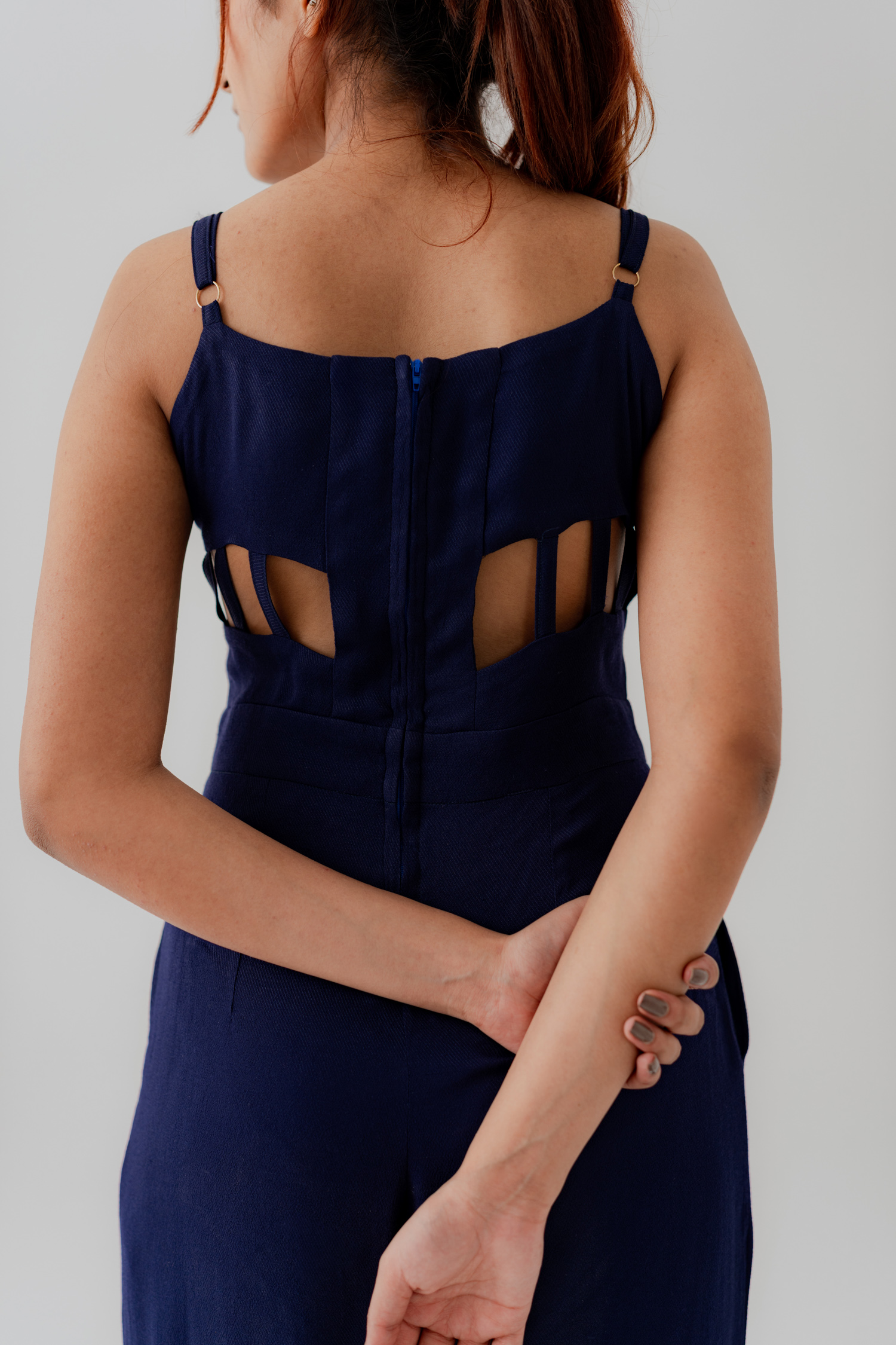 Navy Blue Slim Fit Jumpsuit - Hustle N Holla