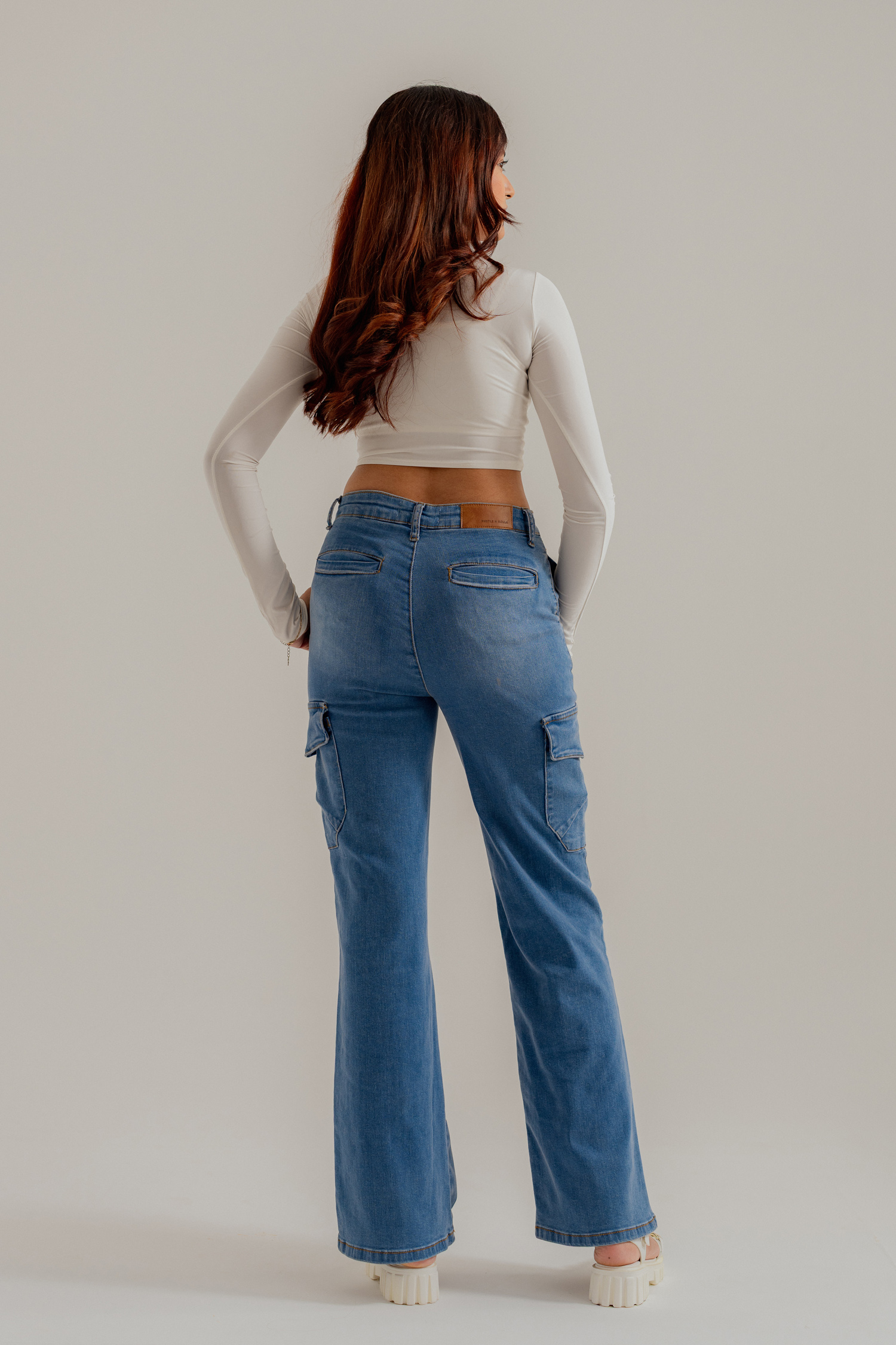 Blue Denim Straight Fit Flap Pockets Jeans - Hustle N Holla