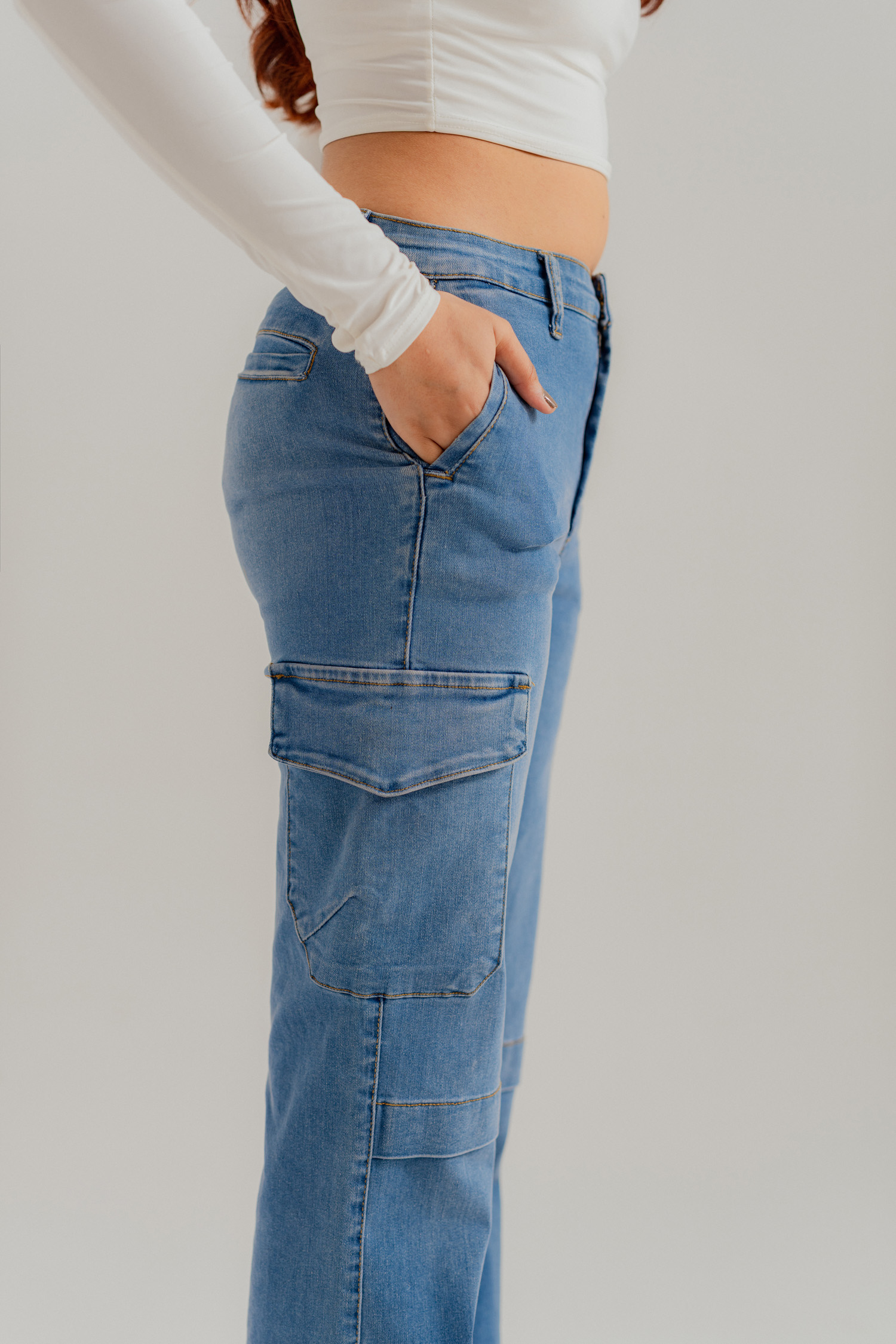 Blue Denim Straight Fit Flap Pockets Jeans - Hustle N Holla