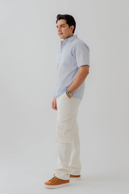 Light Blue Relaxed Fit Button Down Shirt - Hustle N Holla