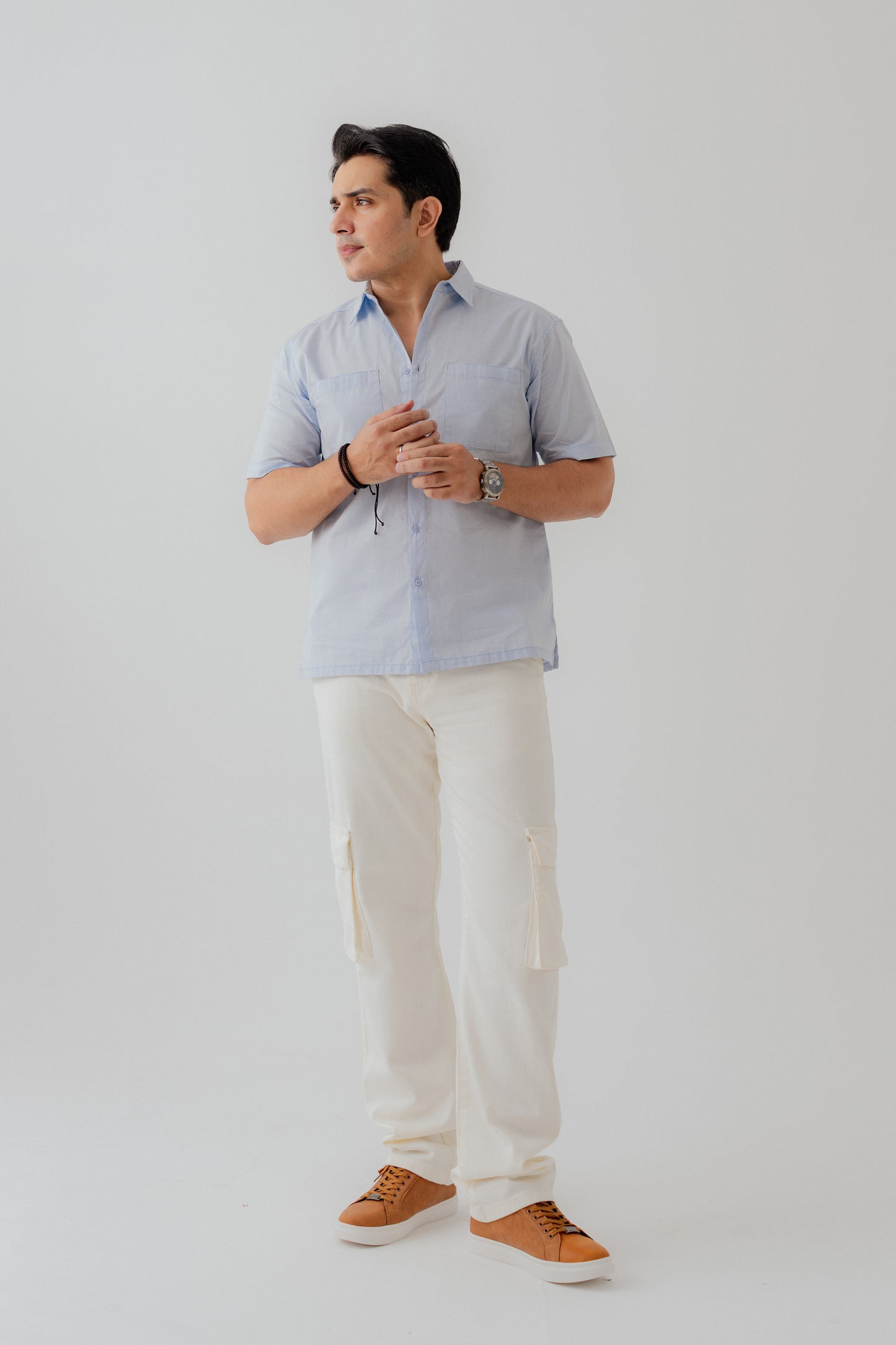 Light Blue Relaxed Fit Button Down Shirt - Hustle N Holla