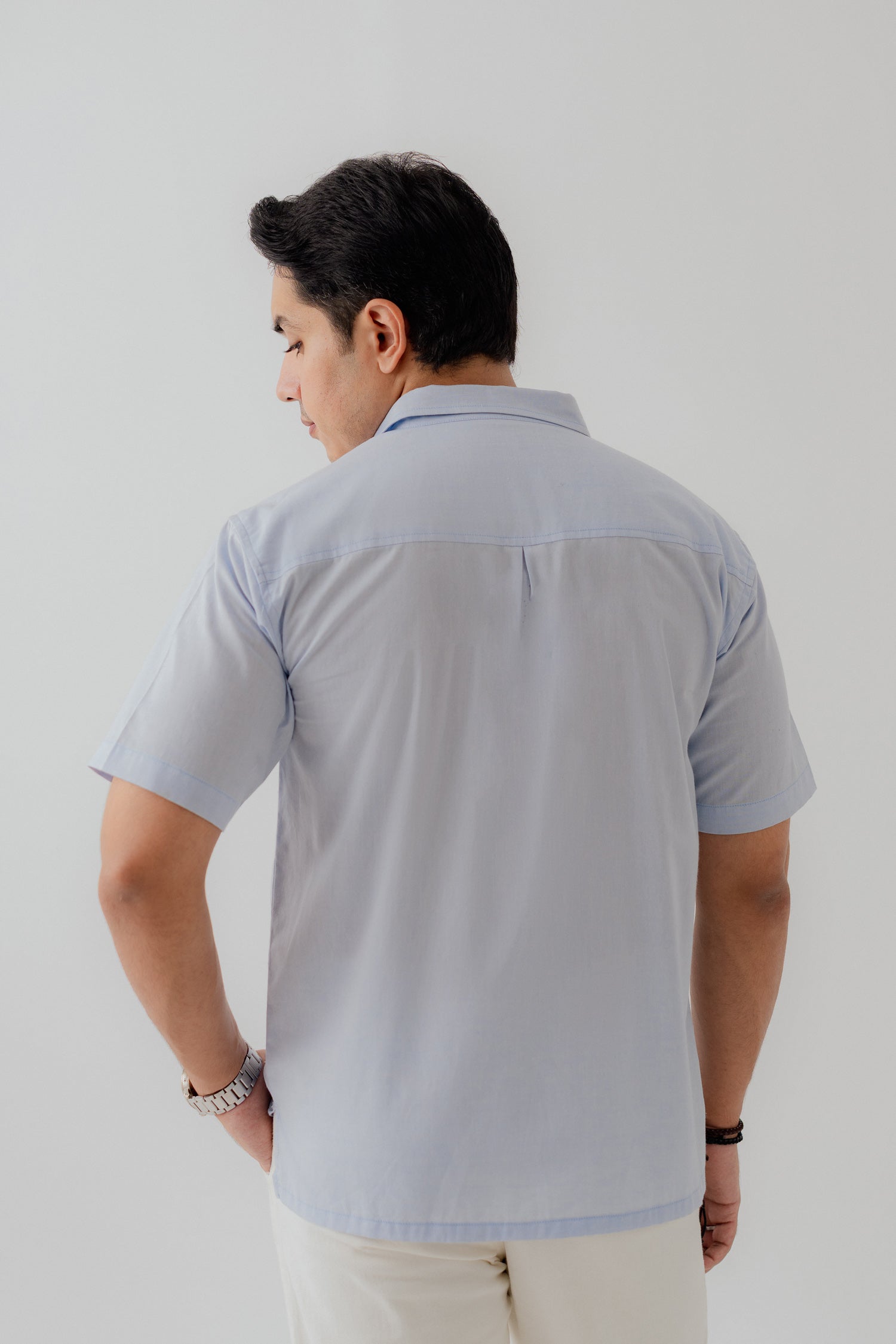 Light Blue Relaxed Fit Button Down Shirt - Hustle N Holla