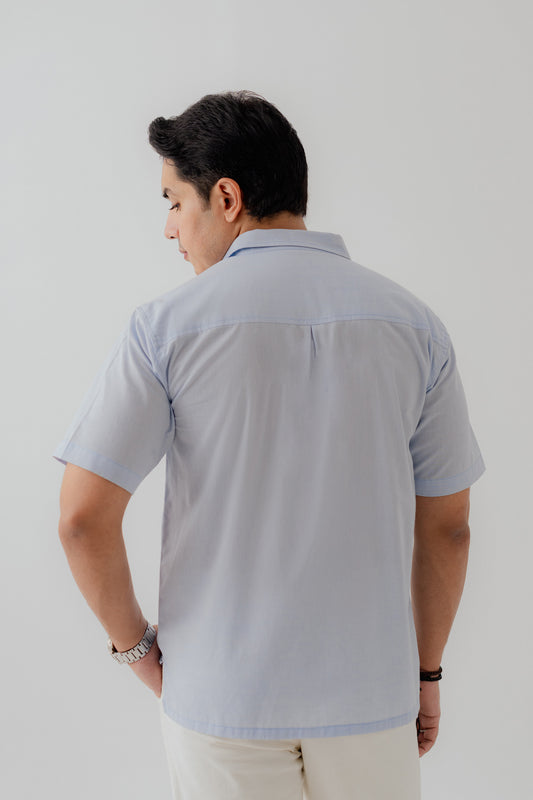Light Blue Relaxed Fit Button Down Shirt - Hustle N Holla