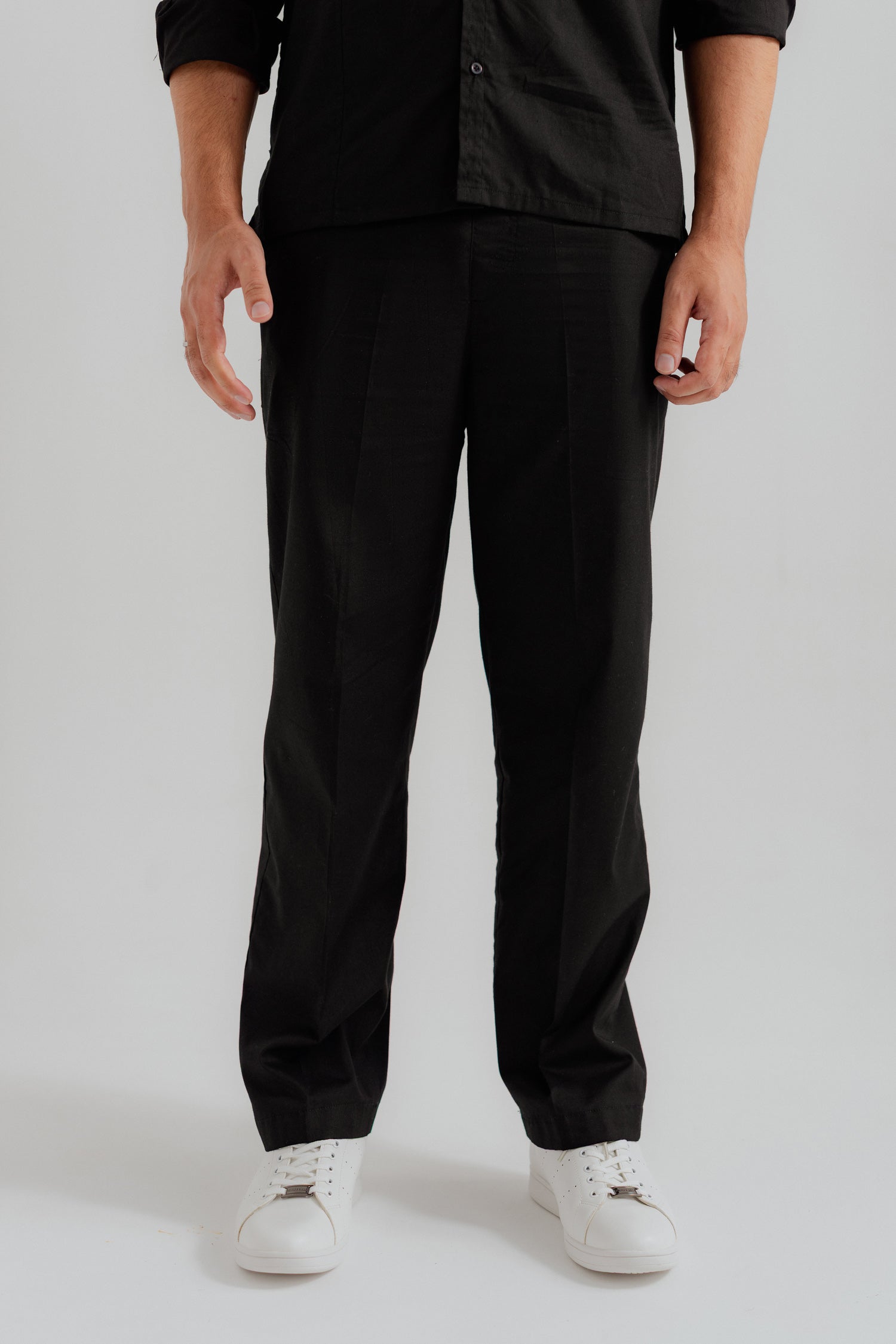 Black Comfort Fit Trousers - Hustle N Holla
