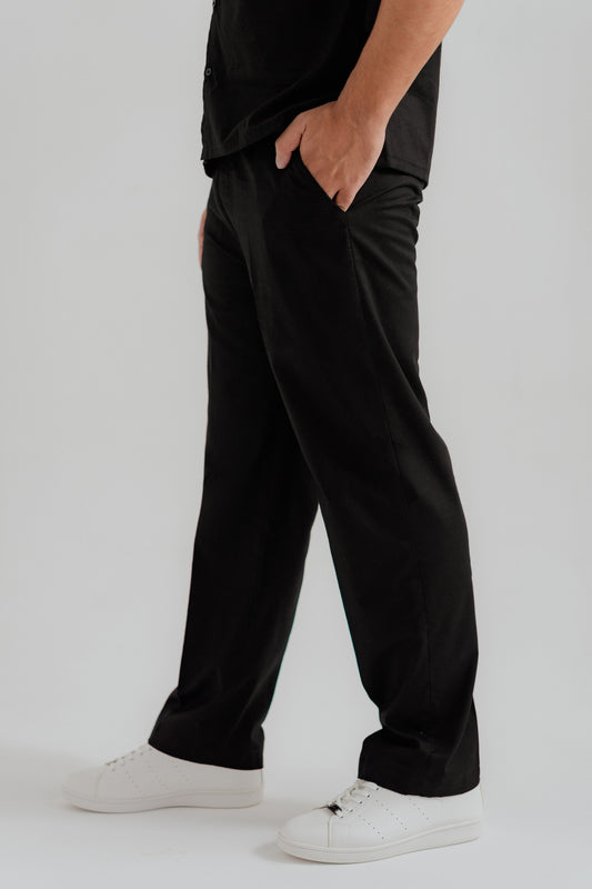 Black Comfort Fit Trousers - Hustle N Holla