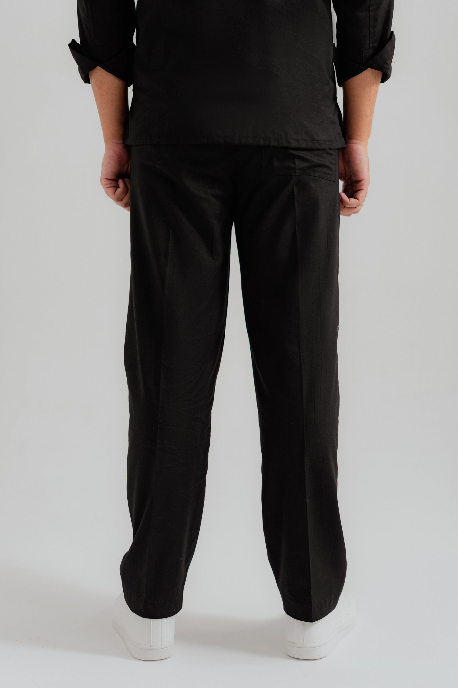 Black Comfort Fit Cotton Trousers - Hustle N Holla