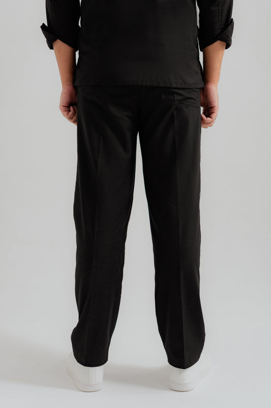 Black Comfort Fit Trousers - Hustle N Holla