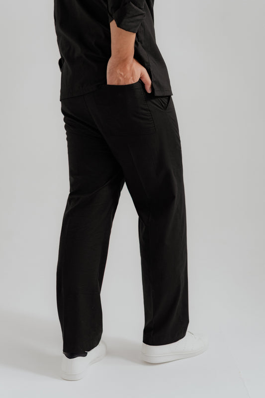 Black Comfort Fit Trousers - Hustle N Holla