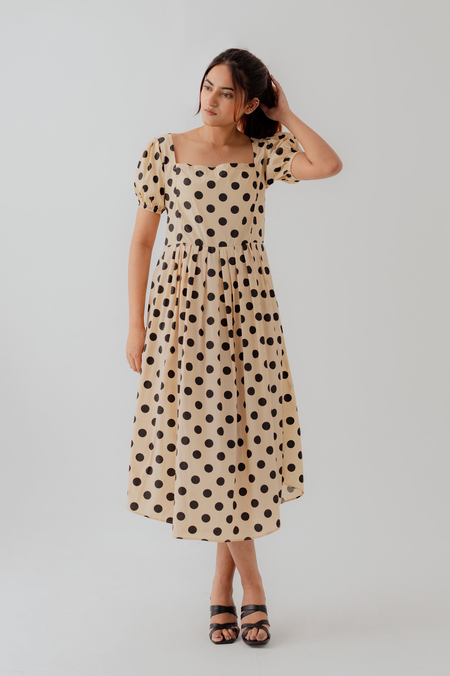 Polka Dots Midi Smocked Dress - Hustle N Holla